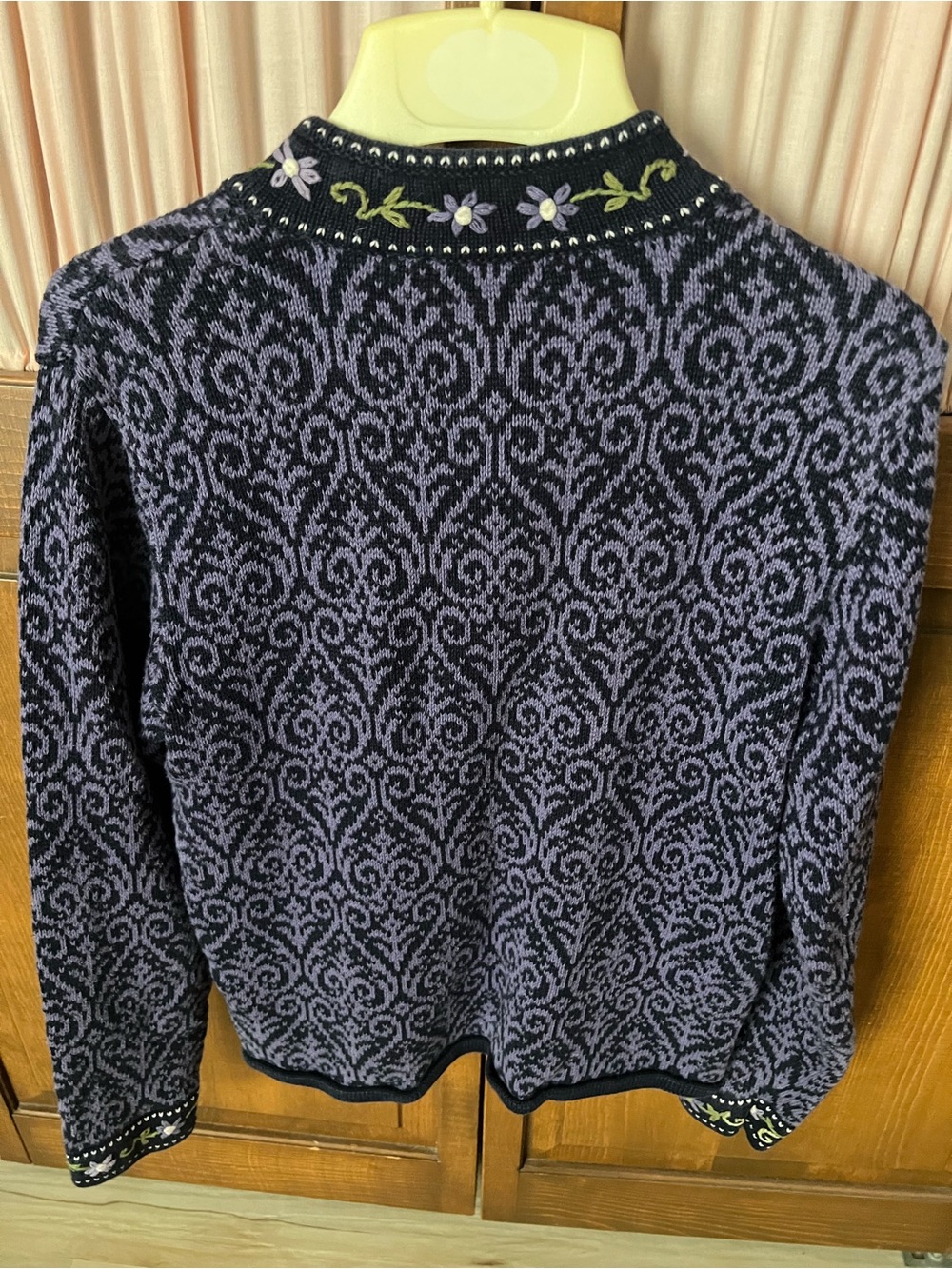 Nomadic Traders Purple Patterned Embroidered Zip Up Sweater - Picture 4 of 5